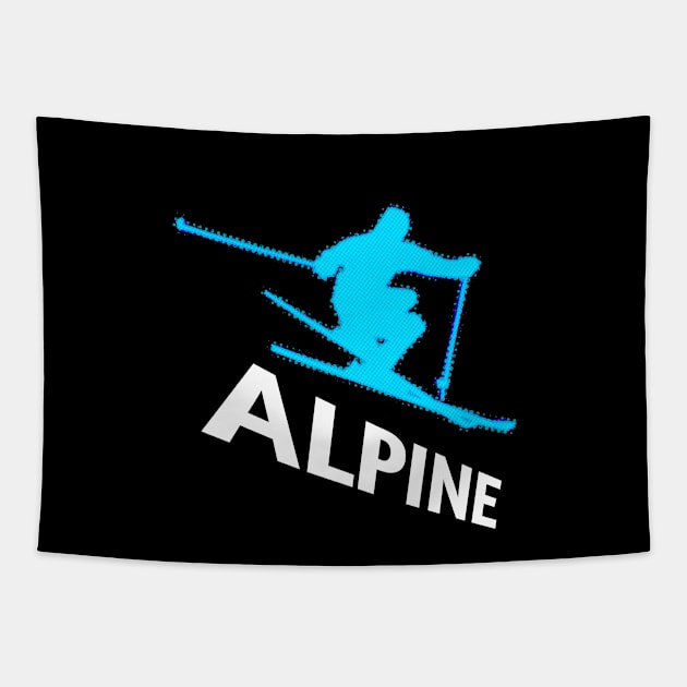 Alpine Ski - 2022 Olympic Winter Sports Lover -  Snowboarding - Graphic Typography Saying Tapestry by MaystarUniverse