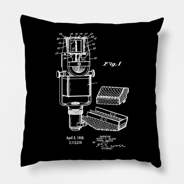 Vintage Ribbon Microphone Patent 1938 Pillow by MadebyDesign