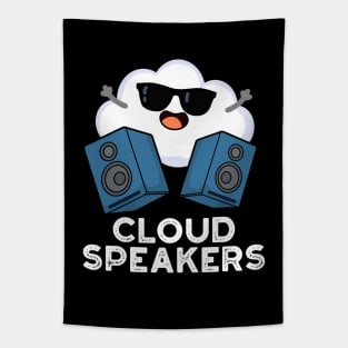 Cloud Speakers Cute Weather Pun Tapestry