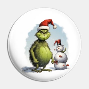 GRINCH AND SNOWMAN Pin