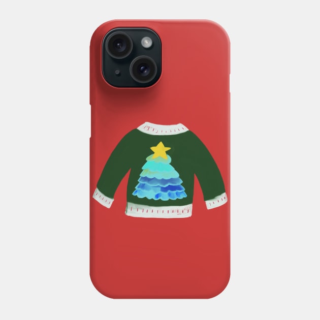 Christmas t-shirt decoration with digital oil paint Phone Case by Ammi