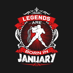 Legends Are Born In January Aquarius Zodiac Sign Birthday T-Shirt