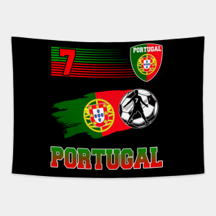 Portugal 7 Soocer Jersey Portugal Football Fan Soccer 2022 Tapestry