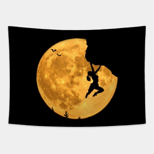 Mountaineering free climbing bouldering moon sky Tapestry