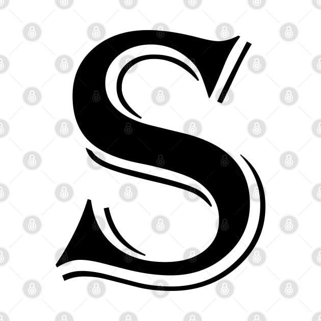 Black letter S in vintage style by Classical