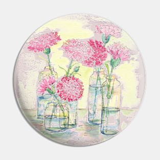 Pink Carnations, Still Life Pin