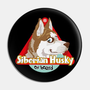 Siberian Husky On Board - Red Pin