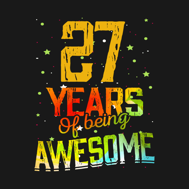 27 Years Of Being Awesome Gifts 27th Anniversary Gift Vintage Retro Funny 27 Years Birthday Men Women by nzbworld