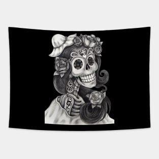 Female skeleton fashion model. Tapestry