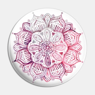 Burgundy Blush Watercolor Mandala Pin