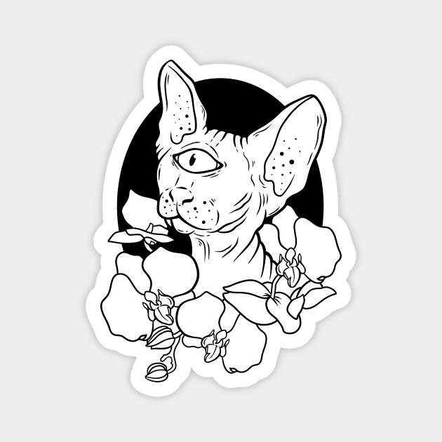 Space Sphynx (outline) Magnet by Spazzy Newton