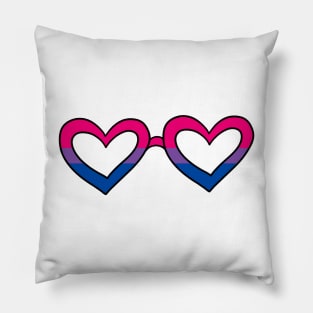 Bisexual pride flag heart sunglasses Pillow