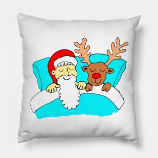 Santa and Rudolf on Boxing Day Pillow