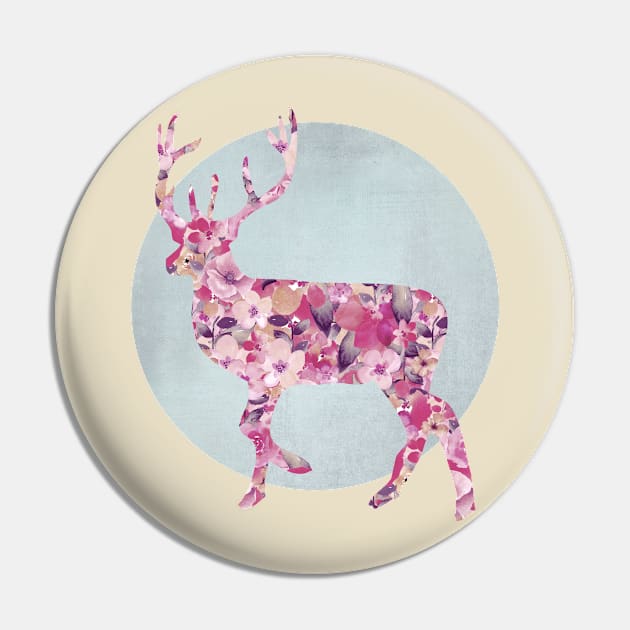 Floral Deer Pin by LebensART