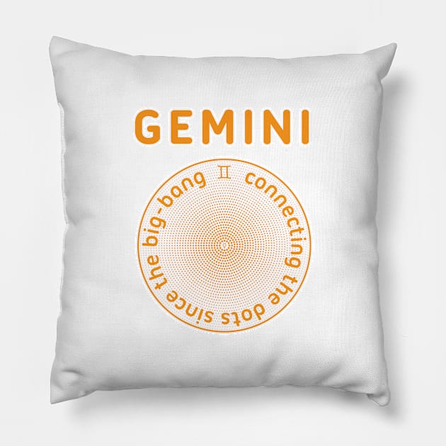 GEMINI - CONNECTING THE DOTS SINCE THE BIG-BANG Pillow by ITCHY_SAVOIR