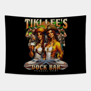 Tiki lee's Dock Bar Sparrows Point Bar Pirate Girls Tapestry