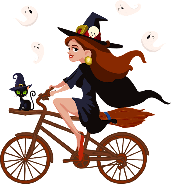 Cycling Witch , Cyclist Witch, Biker Witch, Rider Witch, Funny Halloween Pun For Cyclist and Cycling Lovers Kids T-Shirt by BicycleStuff