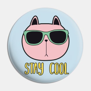 cool cat - cat with eyeglass Pin