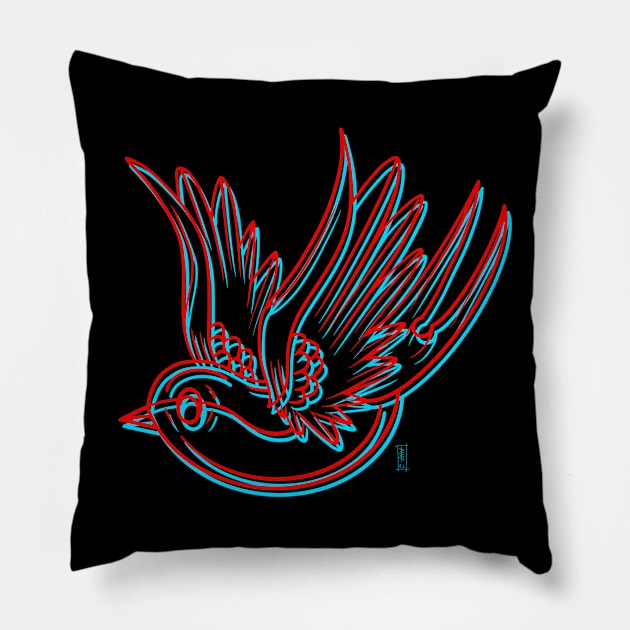 3d sparrow Pillow by Chillateez 