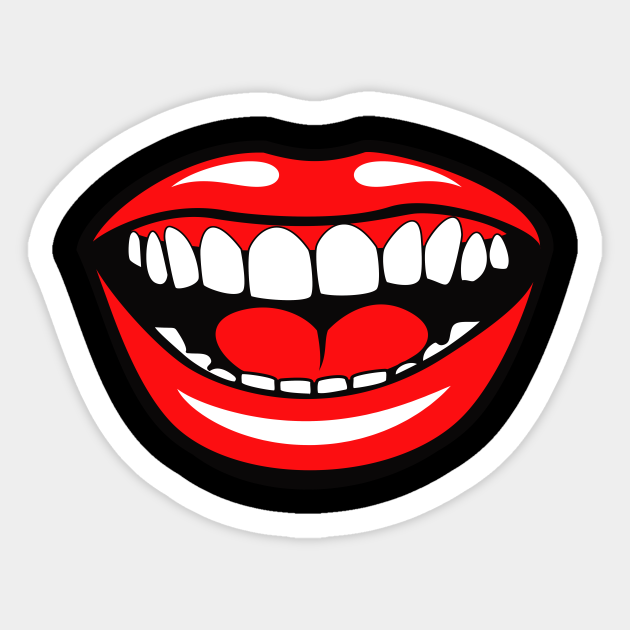 Big Funny Smiling Mouth - Funny Mouth Mask - Sticker | TeePublic Big Funny Smiling Mouth - Funny Mouth Mask - Sticker | TeePublic