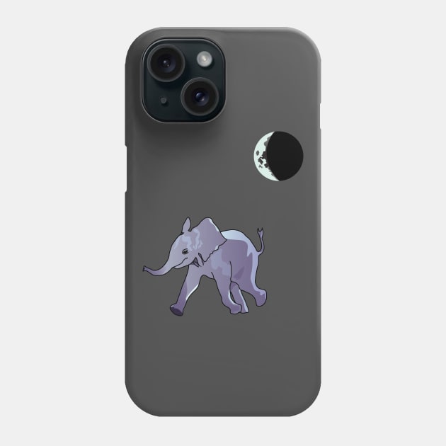 Baby Elephant's Midnight Stroll Phone Case by ThinkingSimple