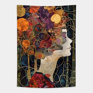 Mosaic Abstract Psychedelic Art Nouveau Tapestry