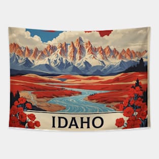 Idaho United States of America Tourism Vintage Poster Tapestry