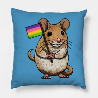 Mouse with Sapphic Flag Pillow