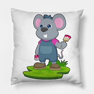 Mouse Painting Paint brush Pillow