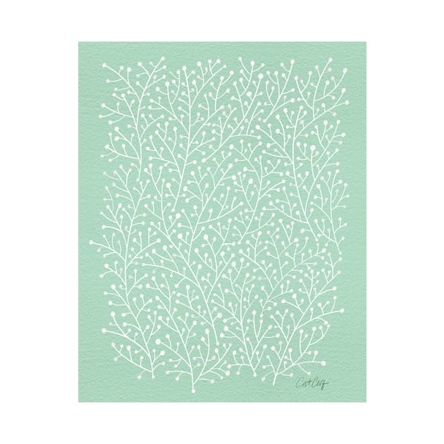 Berry Branches - Mint by CatCoq