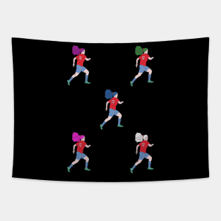 Running Soccer Player Football Tapestry