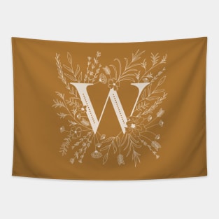 Botanical Letter W (Mustard Yellow) Tapestry