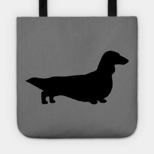 Long Haired Dachshund | Wiener Dog Silhouette Tote