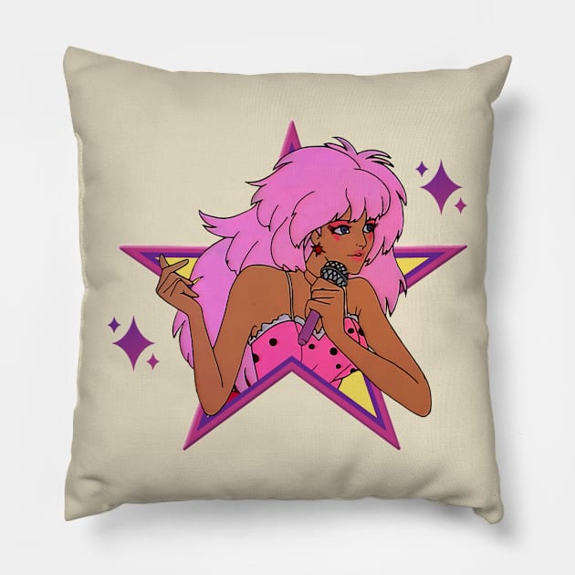 retro style - jem and the hologram Pillow by Mama@rmi