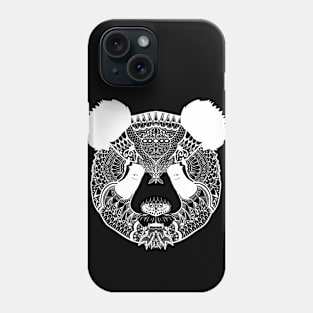 Fiery Fierce Panda Scary Mandala Black and White Brave Warrior Phone Case