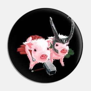 Thor & Loki Pigs Pin