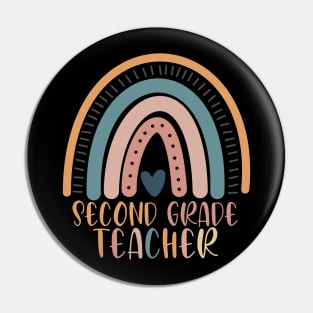 Boho Rainbow Second Grade Teacher Kinder Back to School Pin