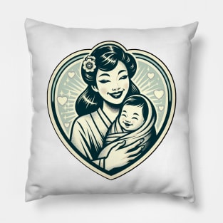 Vintage Motherhood Love Heart Symbol of Maternal Affection Pillow