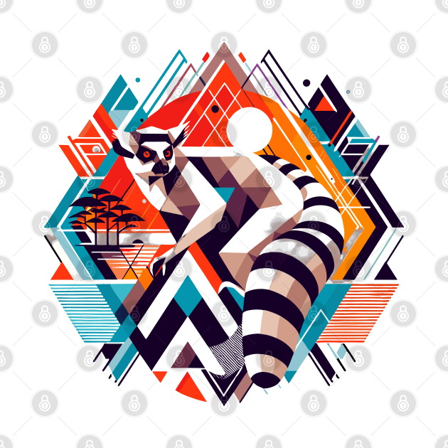 Abstract Animal Lemur 1 by sapphire seaside studio