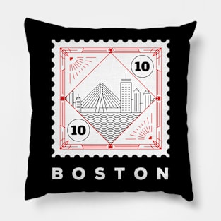 Boston Stamp Design Pillow