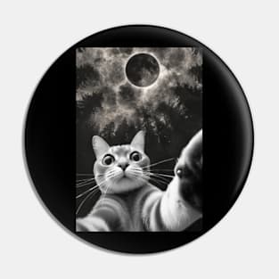 Funny cat selfire total solar eclipse April 2024 Pin