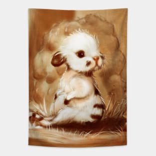 White bunny with stripes Tapestry