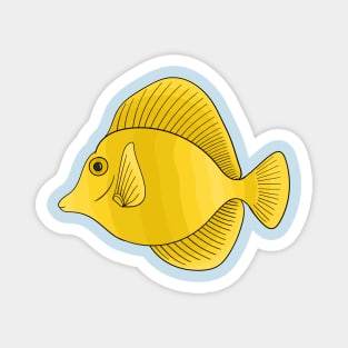 Yellow tang fish cartoon illustration Magnet