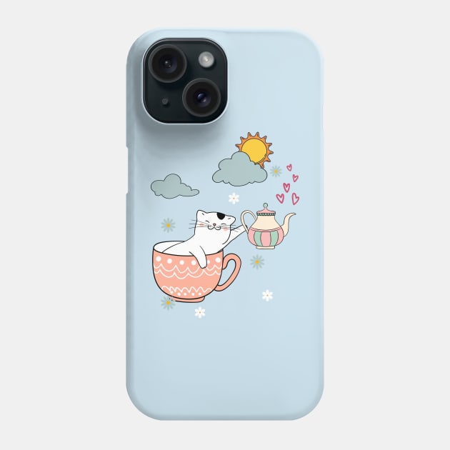 Tea Makes The Grey Clouds Go Away Phone Case by leBoosh-Designs