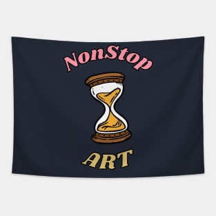 NonStopArt Hourglass Logo Tapestry