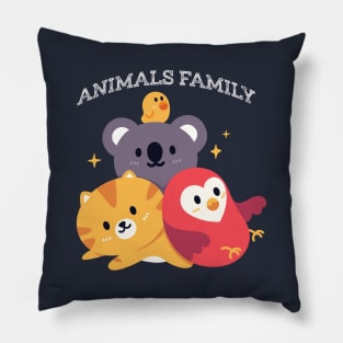 Meow Animals Family Pillow