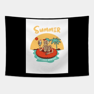 Yellow red summer illustrated sun set Tapestry