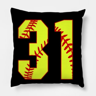 Fastpitch Softball Number 31 #31 Softball Shirt Jersey Uniform Favorite Player Biggest Fan Pillow