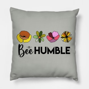 Bee Humble with Colorful Flowers, Love Bees, Cute Pillow