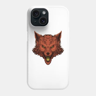 Orange Wolf Head Phone Case